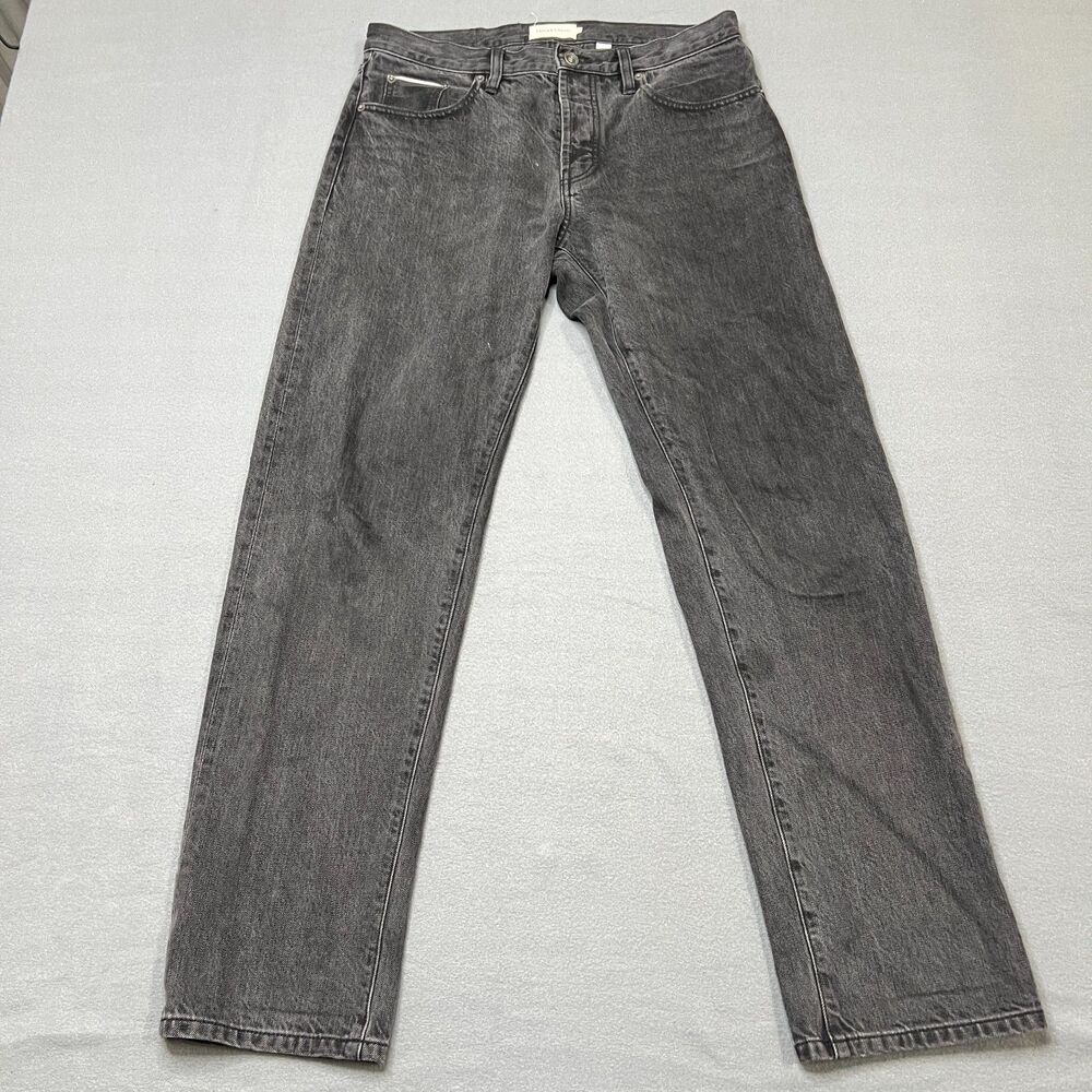 Taylor Stitch Jeans Men's 30 X 32 Black Denim Straight Leg 5-Pockets Button-Fly